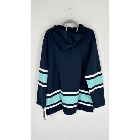 Fanatics Deep Sea Blue Seattle Kraken Powerplay Warrior Pullover Hoodie Mens 2X - Picture 7 of 9